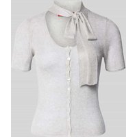 MAX&Co. Regular Fit Strickjacke aus Viskose-Mix Modell 'MAMAN' in Hellgrau, Größe L von MAX&Co.
