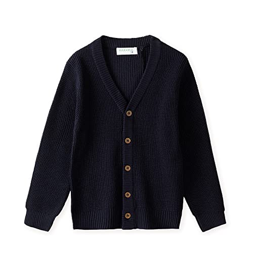 MAX&MIA Eleganter Pullover für Jungen Farbe: Marineblau | Strickjacke mit Knopfleiste | Größe: 92-128 | Ideal für kalte Tage, Ferien, Geburtstage, Kindergarten | Alter: 2-8 Jahre von MAX&MIA