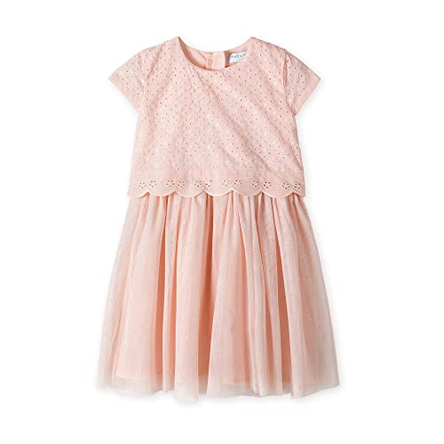 MAX&MIA Rosa kurzärmeliges Kleid für Mädchen Farbe: rosa | Größe: 92-128 | Perfekt für wärmere Tage, Ferien, Geburtstage, Kindergarten | Alter: 2-8 Jahre | 100% Baumwolle von MAX&MIA