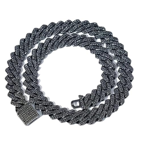 MAXBLING81 Unisex-Halskette, kubanische Gliederkette, Hip-Hop-Stil, 14 mm, 50,8 cm, schwarzer Häma, vergoldet, Schmuck, für Damen und Herren MAXBLING81 Unisex-Halskette, kubanische Gliederkette, Hip-Hop-Stil, 14 mm, 50,8 cm, schwarzer Häma, vergoldet, Schmuck, für Damen und Herren von MAXBLING81