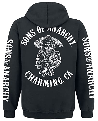 Herren Cosplay SOA Son of Anarchy Biker Club California Kunstlederjacke – Westen & Hoodie für Herren, Soa Hoodie Schwarz - Fleece, L von MAXDUD