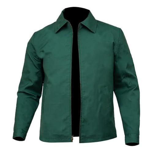 MAXDUD Herren Casual Bullet Green Cotton Jacket Leichte Oberbekleidung, grün, M von MAXDUD