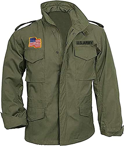 MAXDUD Herren M65 Field Military Commander John First Blood US Army Baumwolle Jacke, olivgrün, XXXL von MAXDUD