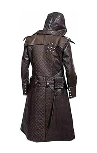 MAXDUD Herren Stilvoller Assassin Braun Echtleder & Kunstleder Trenchcoat mit abnehmbarer Kapuze, Braun – echtes Leder, L MAXDUD Herren Stilvoller Assassin Braun Echtleder & Kunstleder Trenchcoat mit abnehmbarer Kapuze, Braun – echtes Leder, L von MAXDUD