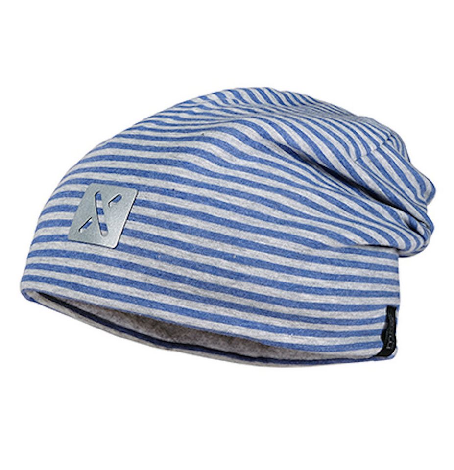 MAXIMO Beanie Maximo Jungen Beanie Mütze gefüttert Reflexmotiv GOTS blau grau (nein) von MAXIMO