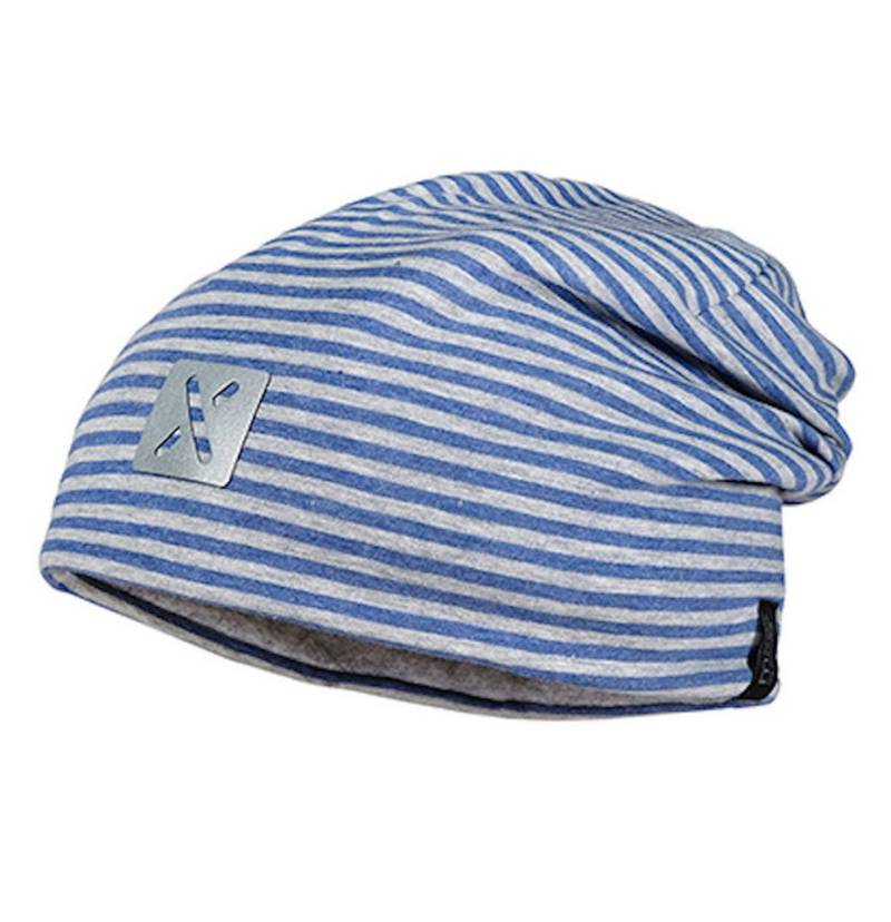 MAXIMO Beanie Maximo Jungen Beanie Mütze gefüttert Reflexmotiv GOTS blau grau (nein) von MAXIMO