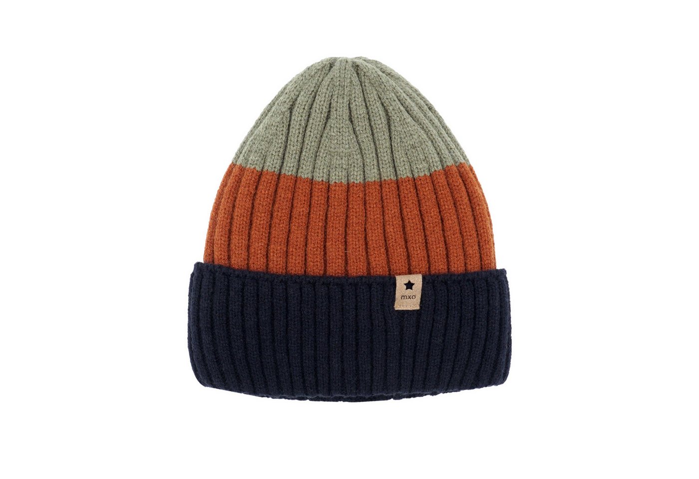 MAXIMO Beanie Wollanteil, gestrickt, gefüttert, mit Umschlag, breit gestreift von MAXIMO