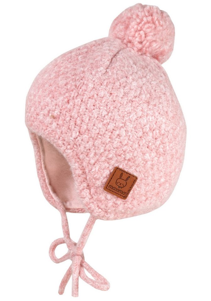 MAXIMO Bommelmütze weiche Wollmischung, Bommel, Bindeband, gefüttert von MAXIMO