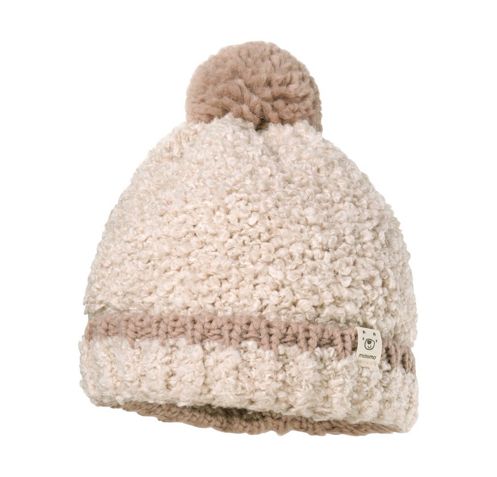 MAXIMO Bommelmütze wärmend, Grobstrick, gefüttert, hoher Wollanteil von MAXIMO