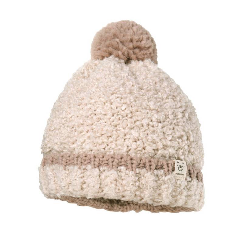 MAXIMO Bommelmütze wärmend, Grobstrick, gefüttert, hoher Wollanteil von MAXIMO