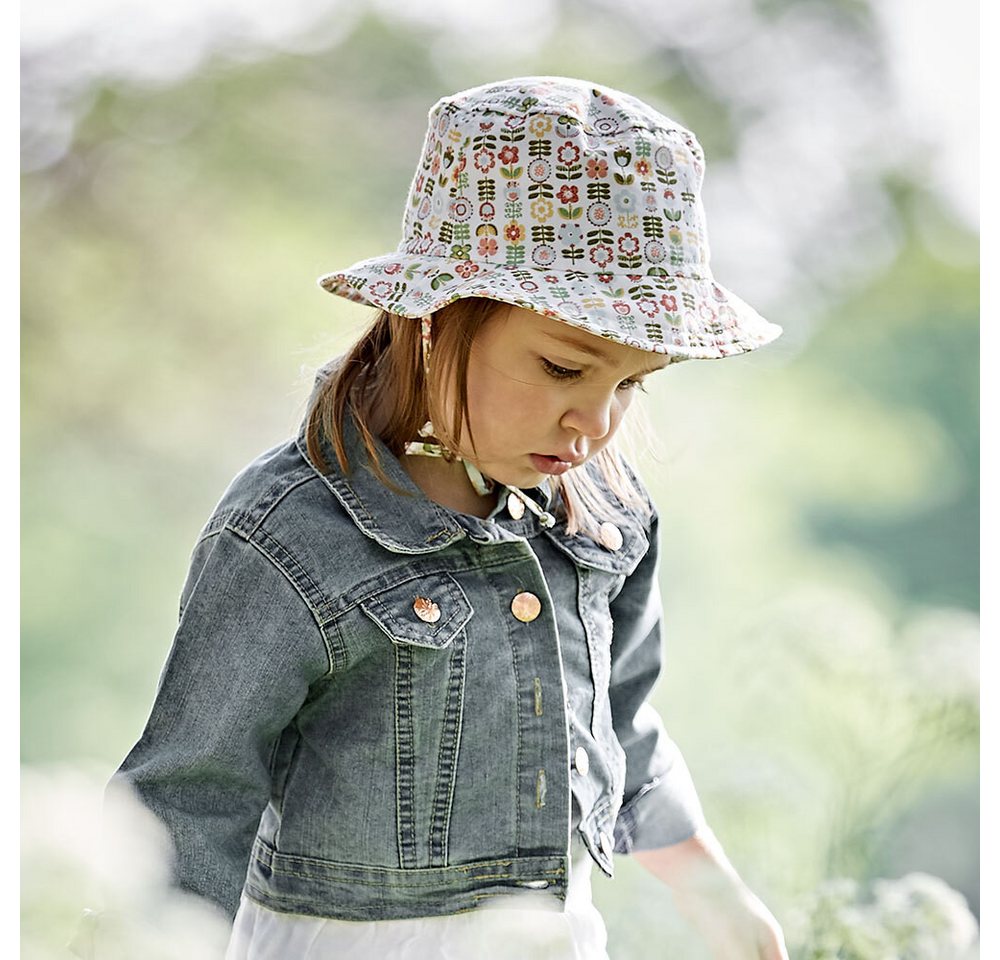 MAXIMO Fischerhut MINI GIRL-Hut, "Retroblume" Bindeband, Futter, UV 15 von MAXIMO