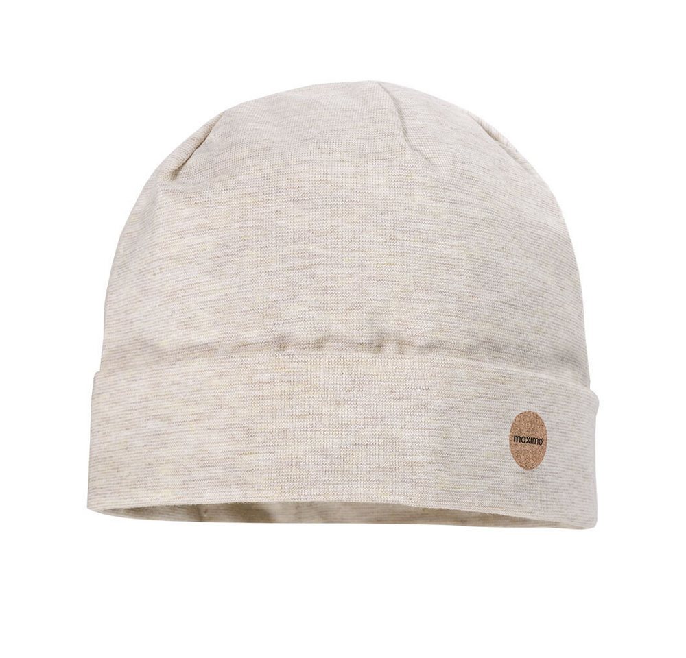 MAXIMO Jerseymütze GOTS BABY-Beanie, Umschlagrand Microringel, Jersey, UV 50 (1-St) Baumwolljersey von MAXIMO