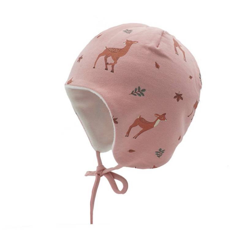 MAXIMO Jerseymütze MINI GIRL-Inkamütze Reh Band, Fleecefutter (1-St) Baumwolljersey von MAXIMO