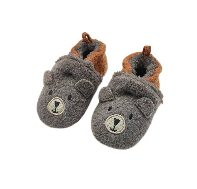 MAXIMO Lauflernschuhe Bär Anti-Rutsch-Sohle, Kunstfellfutter, PVC Lauflernschuh (2-tlg) Wollfleece von MAXIMO