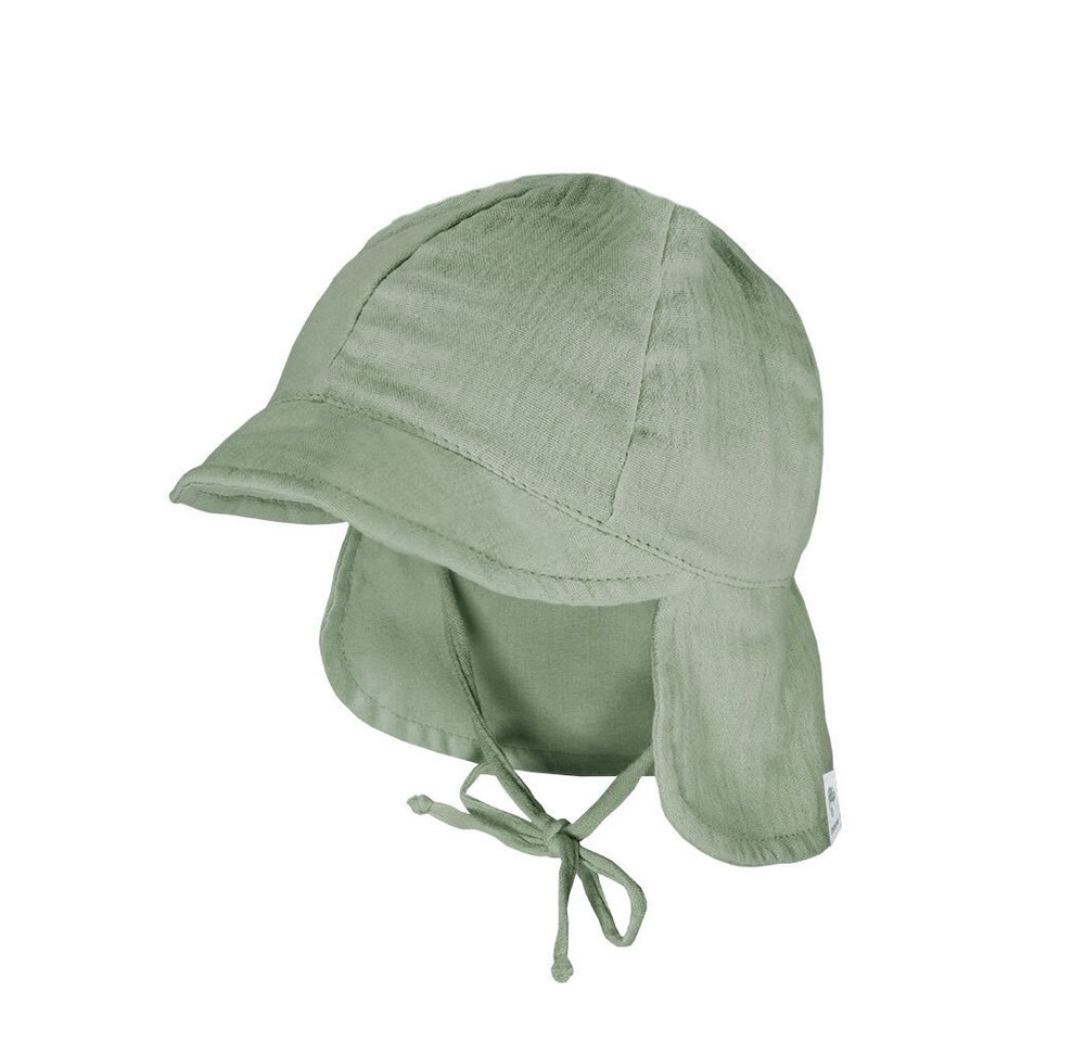 MAXIMO Schirmmütze GOTS BABY-Schildmütze, Band Musselinstoff, Nackenschutz, Futter, UV (1-St) Musselin von MAXIMO
