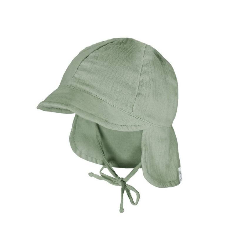 MAXIMO Schirmmütze GOTS BABY-Schildmütze, Band Musselinstoff, Nackenschutz, Futter, UV (1-St) Musselin von MAXIMO