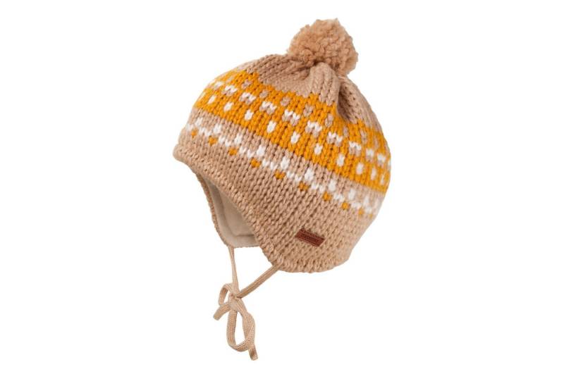 MAXIMO Strickmütze BABY-Mütze, ausgenäht, Pompon Jacquard Grobstrick, Futter (1-St) von MAXIMO