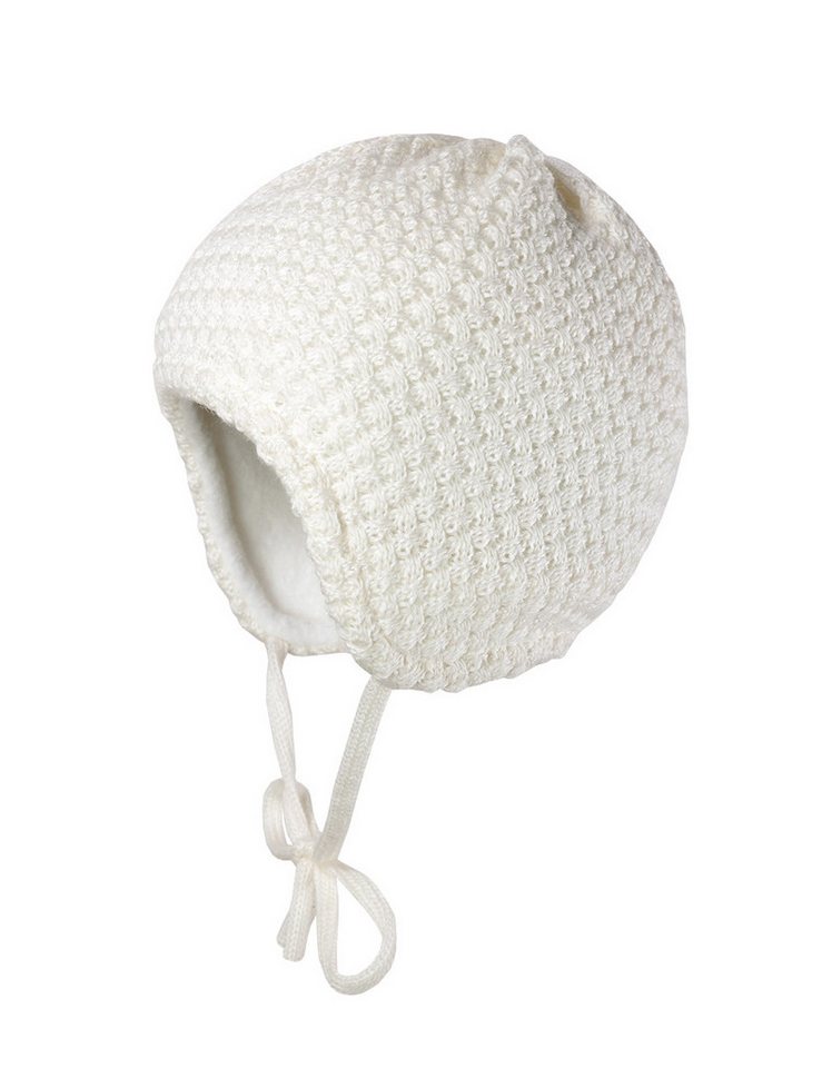 MAXIMO Strickmütze BABY-Mütze ausgenäht Zopf-Struktur, Futter (1-St) Merinowolle von MAXIMO