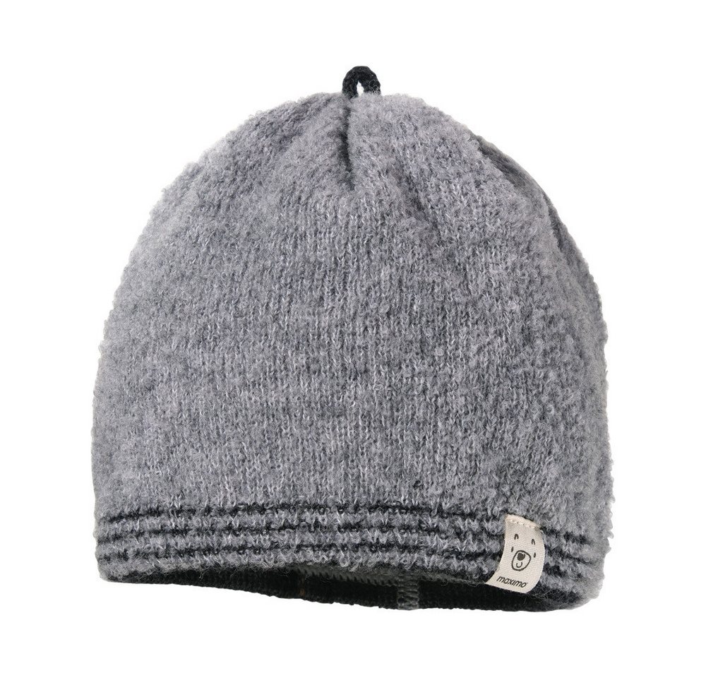 MAXIMO Strickmütze BABY-Mütze randlos Ringelanfang, Teddyoptik (1-St) von MAXIMO