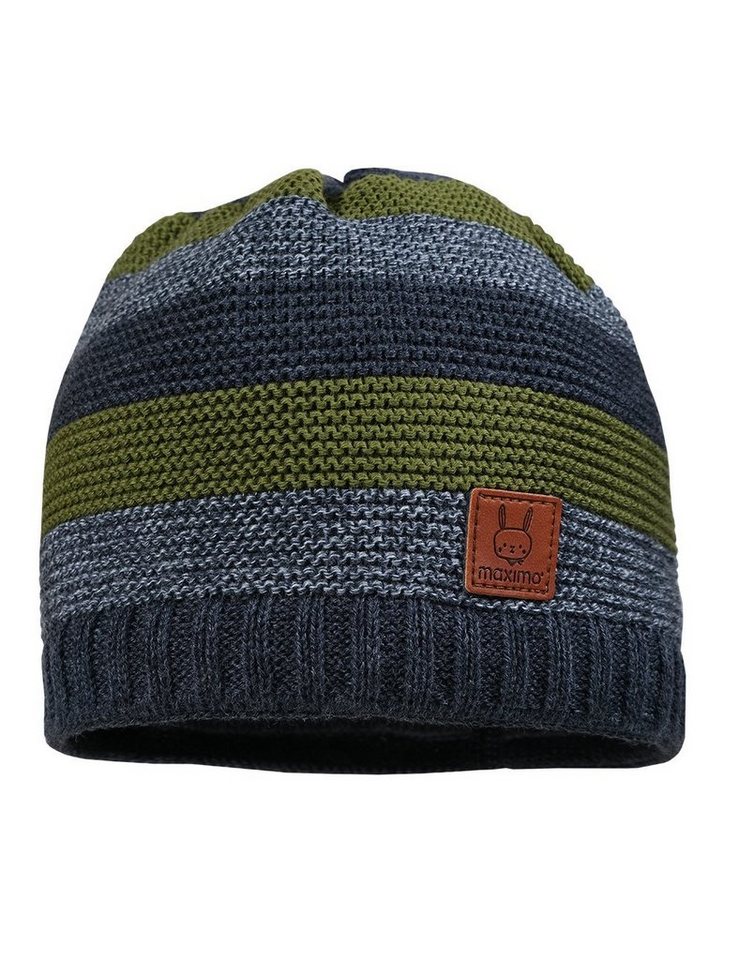 MAXIMO Strickmütze GOTS BABY-Beanie, Blockringel LL, Futter GOTS Org Made in Germany von MAXIMO