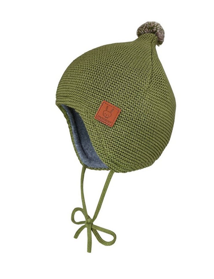 MAXIMO Strickmütze GOTS BABY-Mütze, ausgenäht LL, mit Spitze, Pompon, Made in Germany von MAXIMO