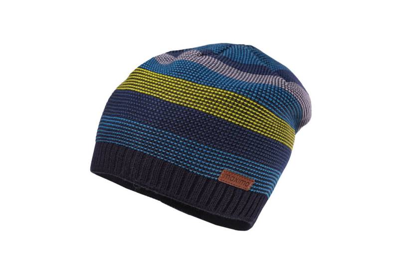 MAXIMO Strickmütze KIDS-Beanie randlos Blockringel LL (1-St) von MAXIMO