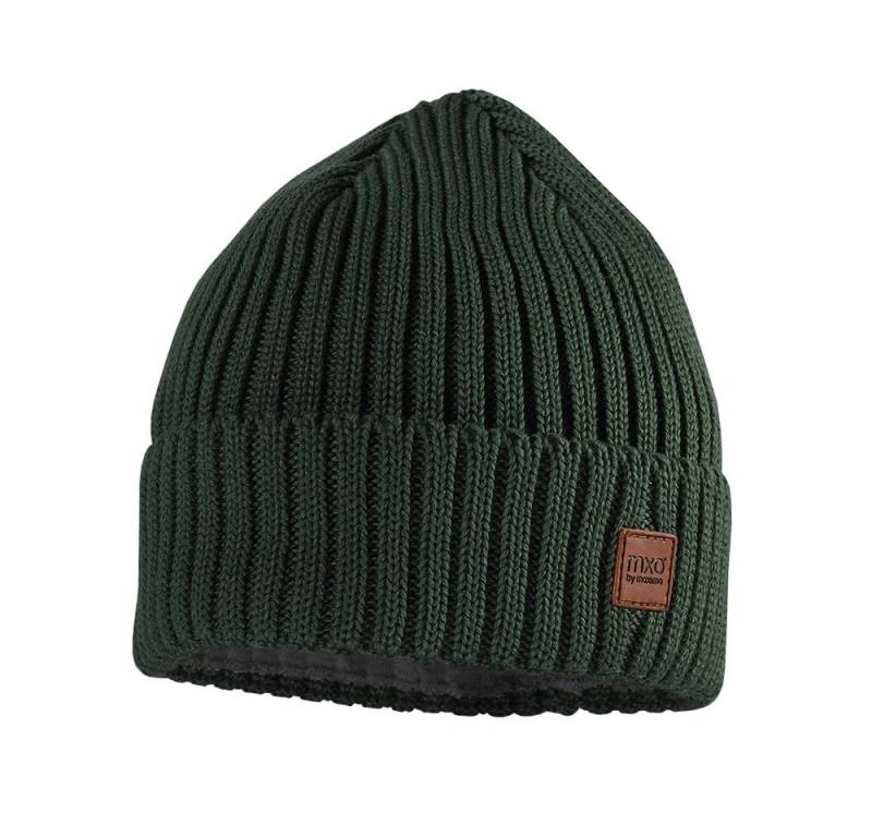 MAXIMO Strickmütze KIDS-Mütze, Rippe,Jerseyfutter Umschlagrand (1-St) Merinowolle von MAXIMO