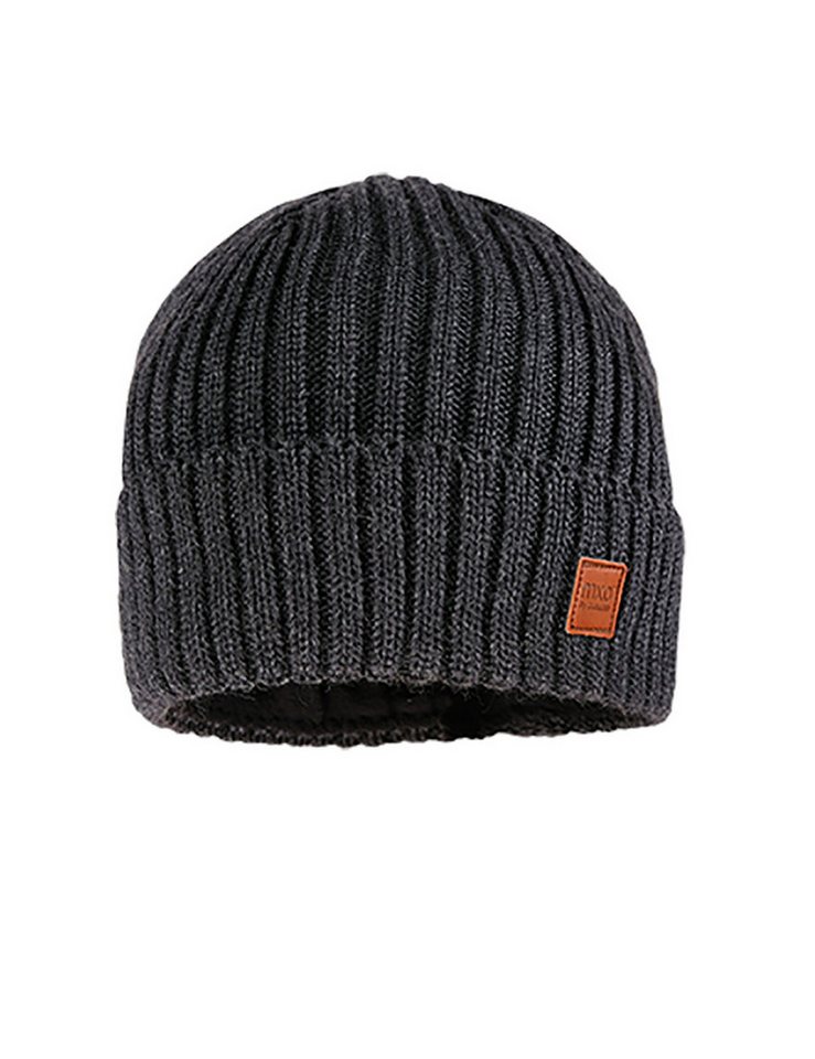 MAXIMO Strickmütze KIDS-Mütze mit Rippe Umschlagrand, Fleecefutter geschlossen (1-St) Merinowolle von MAXIMO