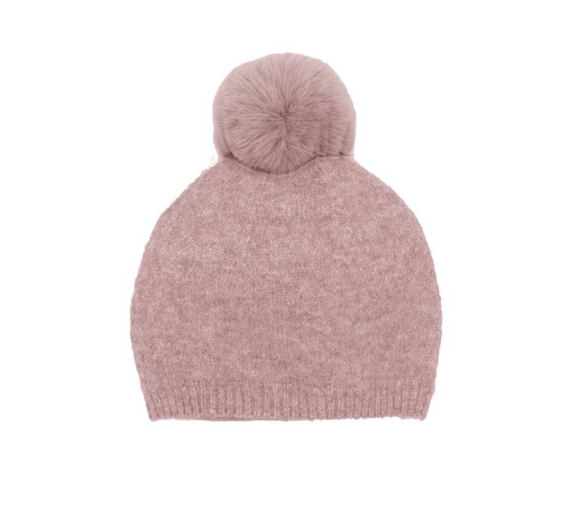 MAXIMO Strickmütze MINI GIRL-Beanie, Plushfutter Kunstfellpompon (1-St) Recycling-Garn von MAXIMO