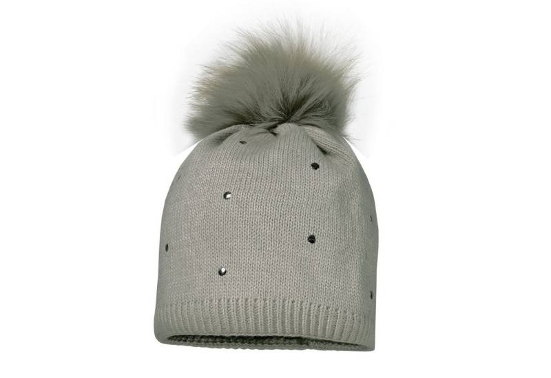 MAXIMO Strickmütze MINI GIRL-Mütze, Studs Kunstfellpompon, Vollfutter (1-St) von MAXIMO