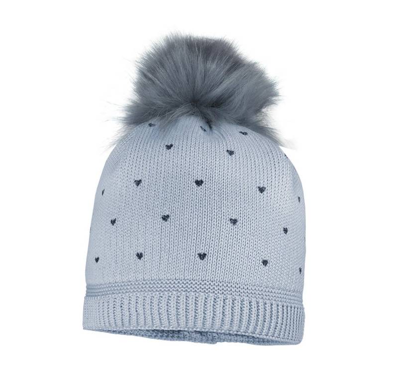 MAXIMO Strickmütze MINI GIRL-Mütze "heart",Pompon Futter (1-St) von MAXIMO