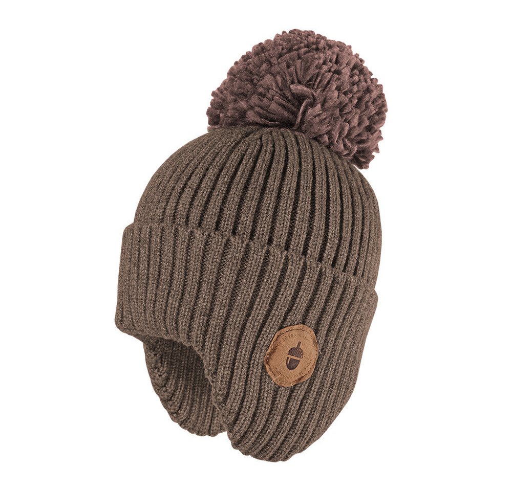MAXIMO Strickmütze MINI-Mütze, Umschlag, Pompon Ohrenteil (1-St) von MAXIMO