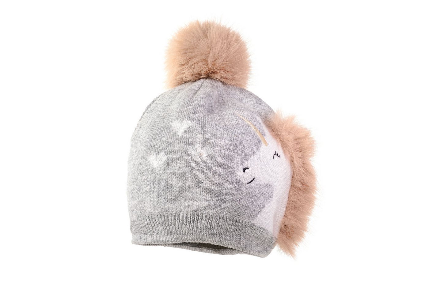 MAXIMO Strickmütze Wollanteil, gestrickt, bestickt, gefüttert, geripptes Bündchen von MAXIMO