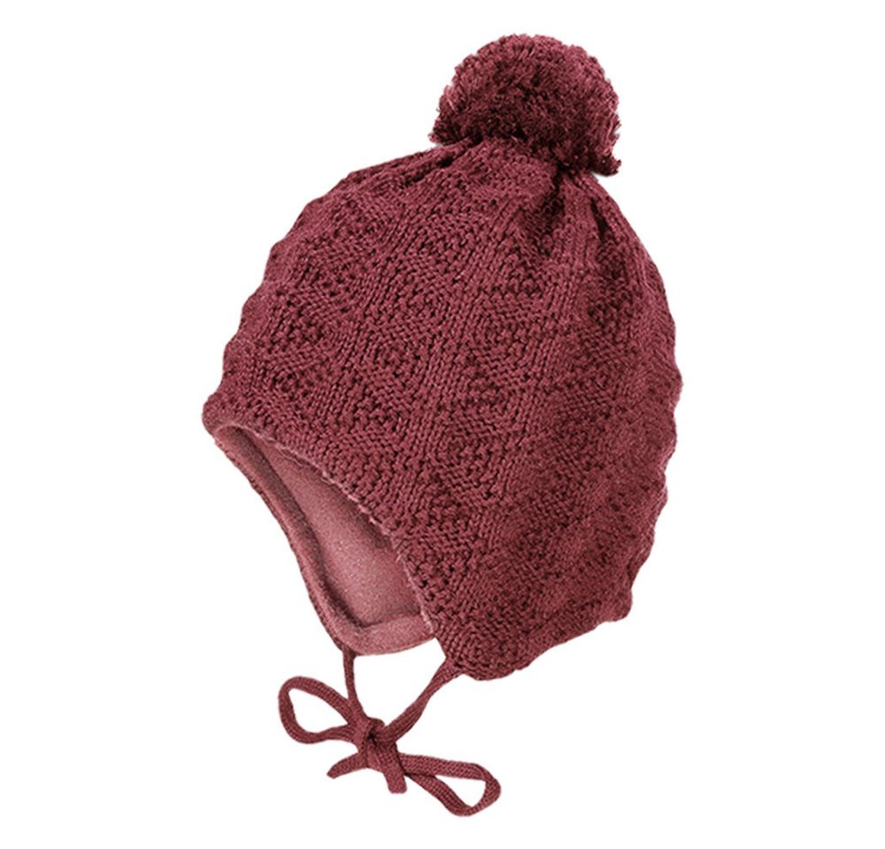 MAXIMO Strickmütze Wolle, gefüttert, zum Binden, mit Bommel von MAXIMO