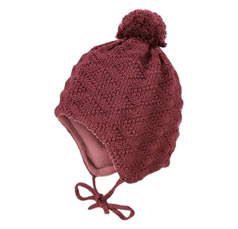 MAXIMO Strickmütze Wolle, gefüttert, zum Binden, mit Bommel von MAXIMO