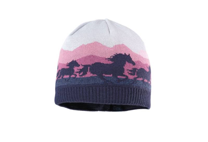MAXIMO Strickmütze aus Baumwolle, gefüttert, mit Motiv, Farbverlauf von MAXIMO