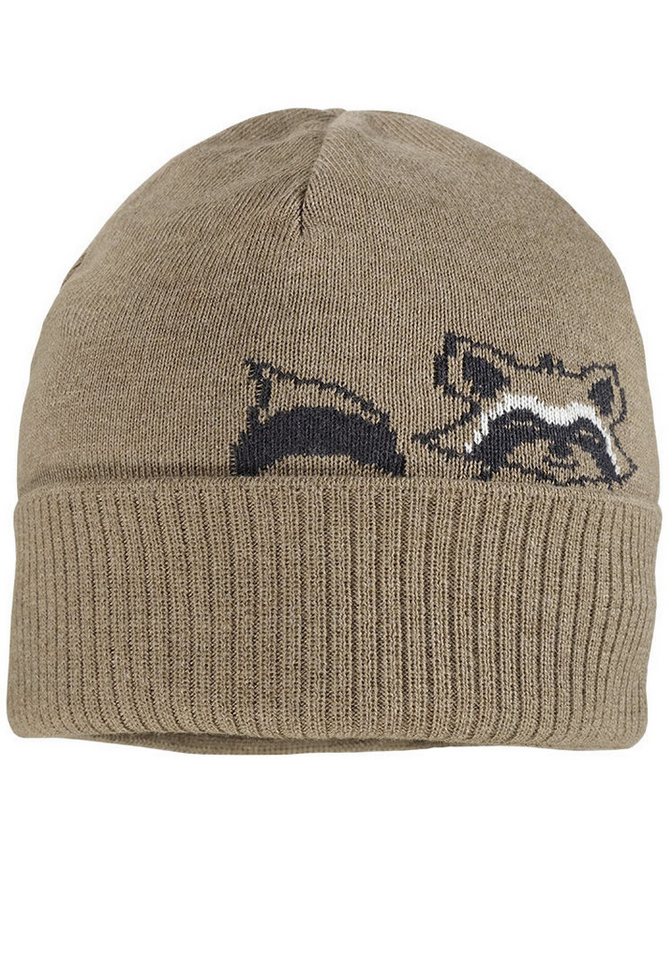 MAXIMO Strickmütze mit Umschlag im Waschbär-Design von MAXIMO