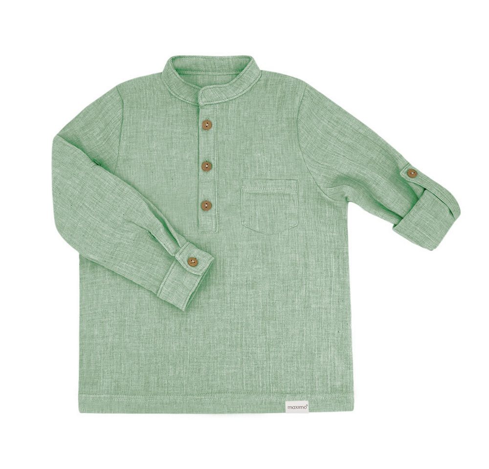MAXIMO T-Shirt GOTS MINI BOY-Hemd, langer Arm Musselin (1-tlg) von MAXIMO