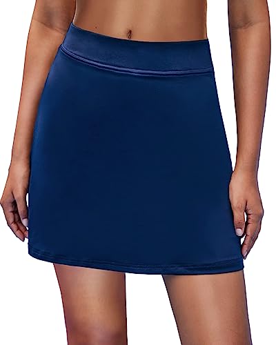 MAXMODA Women's Skort Quick Dry Comfy Golf Skirt for Outdoors Ride Running Hiking Navy Blau Small von MAXMODA