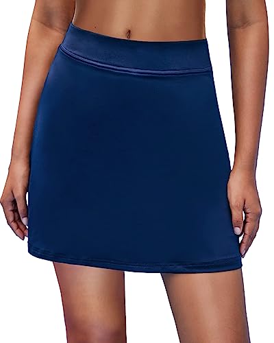 MAXMODA Skirts with Underneath Women's Everyday Skort Tight Comfy Sportswear Plus Size(Navy Blue/XL) von MAXMODA