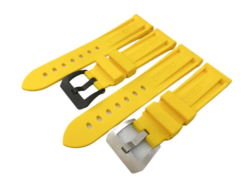 22 24 26 Mm Gelb Gummi Silikon Armband Passend Für Pan Off Uhren + Werkzeug Und Pins von MAXOLCo