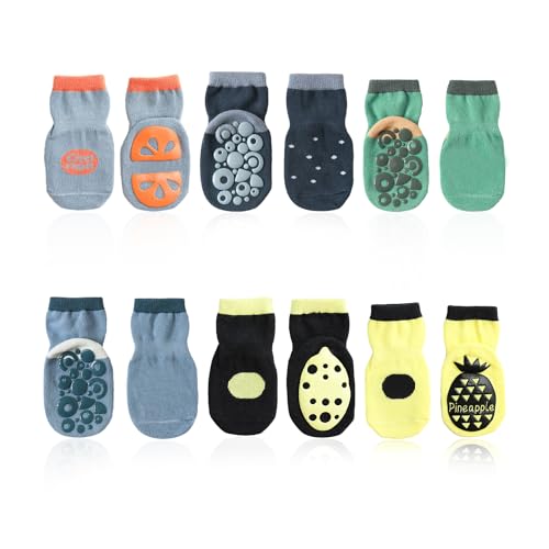 MAXQUU 6 Paar Baby-Bodensocken, Rutschfeste Krabbelsocken, Baby-Kleinkindsocken, Baumwoll-Thermosocken, Süße Cartoon-Kindersocken, Geeignet für Kinder im Alter von 1–3 Jahren von MAXQUU