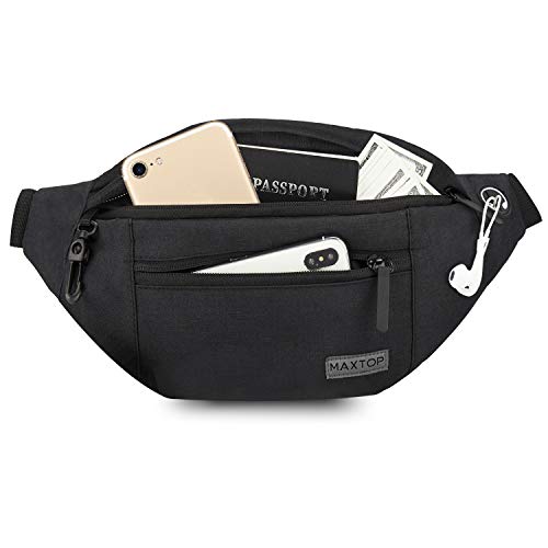 MAXTOP Bauchtasche Gürteltasche für Damen und Herren Hüfttasche Outdoor Groß Handytasche Sport Wasserdicht Laufgürtel Umhängetasche Geldgürtel für Camping Wandern Fitness Fahrrad Geschenke von MAXTOP