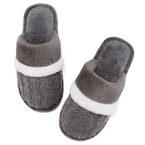 MAXTOP Hausschuhe Damen Weiches Plüsch Hausschuhe mit gemütlichen Memory Foam Slip-on Indoor Outdoor Hausschuhe Kreative Geschenke für Damen Herren von MAXTOP