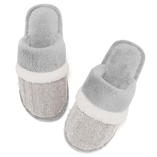 MAXTOP Hausschuhe Damen Weiches Plüsch Hausschuhe mit gemütlichen Memory Foam Slip-on Indoor Outdoor Hausschuhe Kreative Geschenke für Damen Herren von MAXTOP