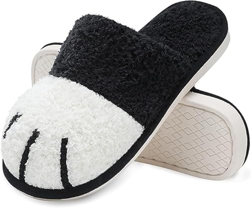 MAXTOP Niedliche Tier Hausschuhe Damen Weiche Plüsch Katze Pfote Hausschuhe mit gemütlichen Memory Foam Slip-on Indoor Outdoor Hausschuhe Kreative Geschenke Damen Herren von MAXTOP