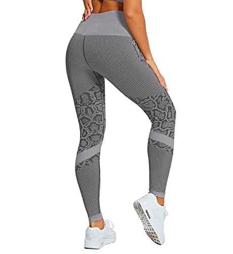 MAXXIM Damen Leggings mit hoher Taille, nahtlos, Cobra, grau, Groß MAXXIM Damen Leggings mit hoher Taille, nahtlos, Cobra, grau, Groß von MAXXIM