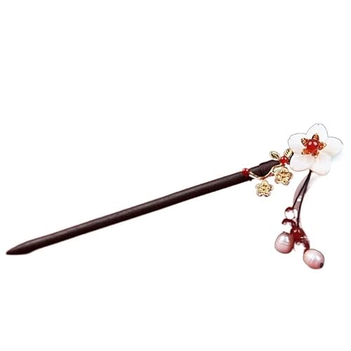 Retro for Hair Sticks,hair pin chignon pin hair clips,Hairpin Chinese classical Chinese style pearl shell flower head ornament palace step shake tassel plate hair long hairpin women von MAYABI