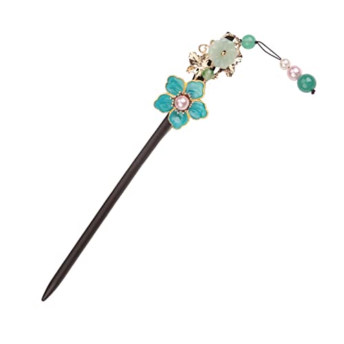 Retro for Hair Sticks,hair pin chignon pin hair clips,Simple Hanfu hair accessories ancient scenery Thai blue hairpin Chinese style classical step rocking hair headdress female ball head bead hairpin von MAYABI