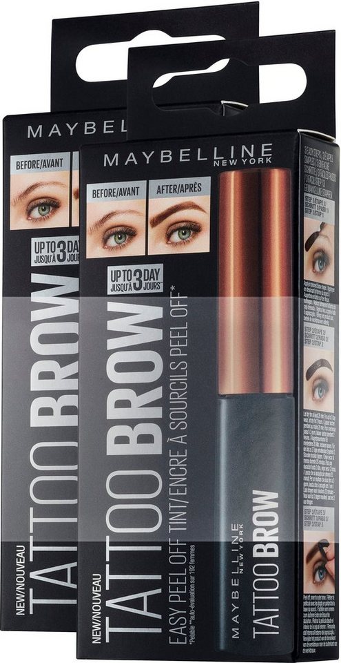 MAYBELLINE NEW YORK Augenbrauen-Gel Tattoo Brow, 2-tlg., mit langem Farbeffekt von MAYBELLINE NEW YORK